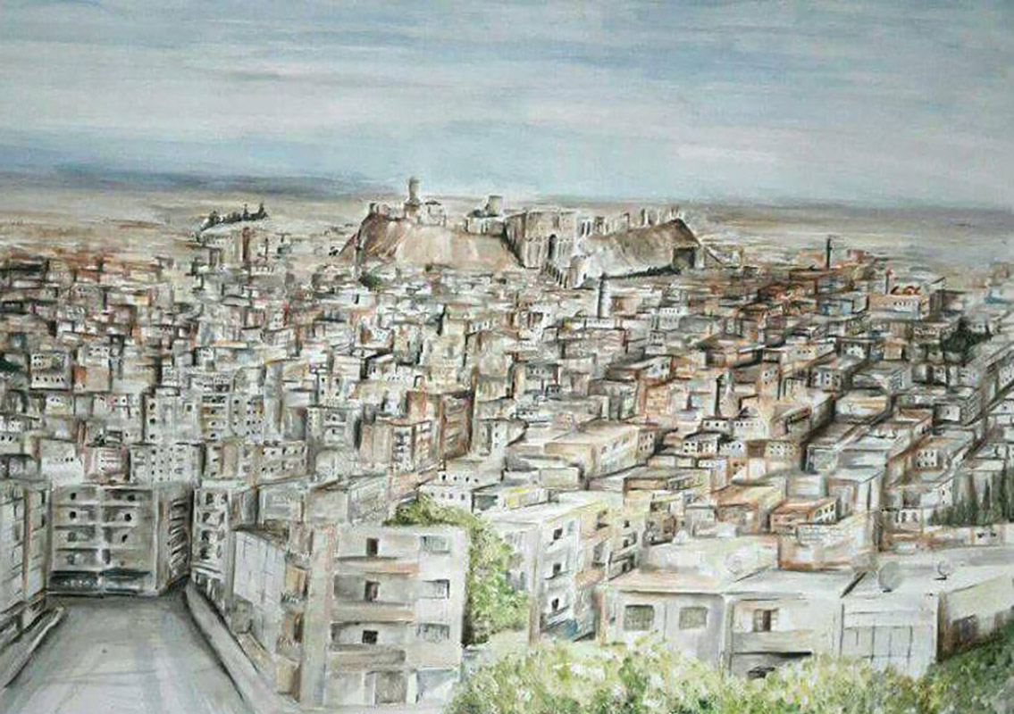 حلب بريشة الفنان التشكيلي مضري حسن إبراهيم -إنترنيت