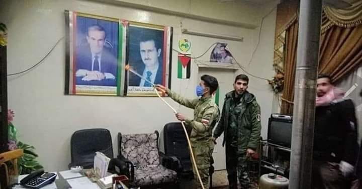 الصورة من الانترنيت لحملة تعقيم ضد الكورونا في مناطق النظام