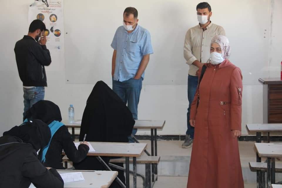 مركز امتحاني للطالبات في الشمال السوري -وزارة التربية والتعليم