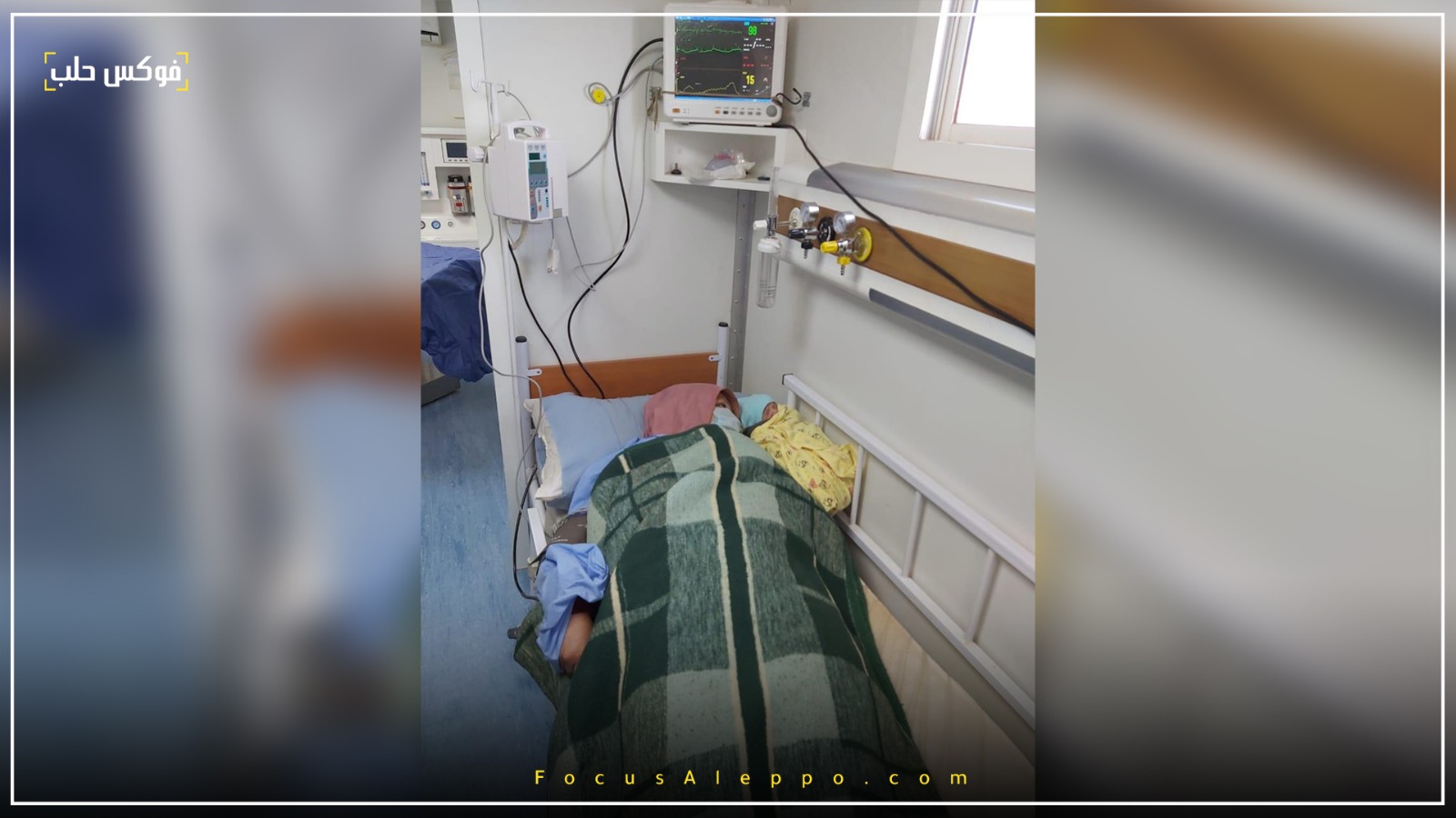 نور وطفلها عبد السلام بعد الملية القيصرية داخل مخيم الركبان