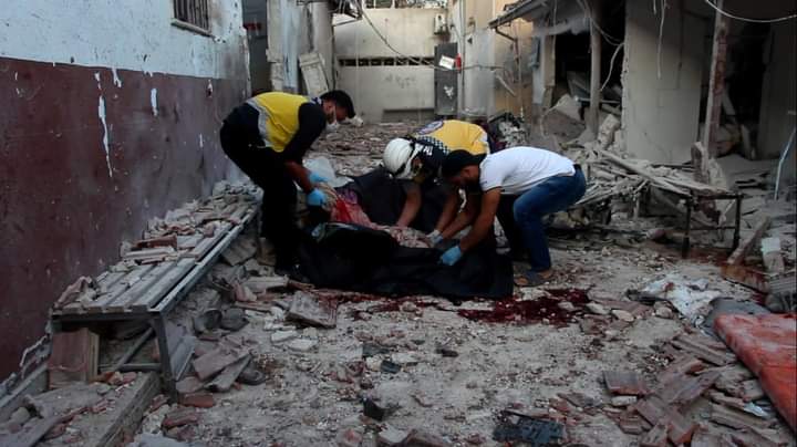 صور  متداولة لآثار القصف على مشفى الشفاء في عفرين