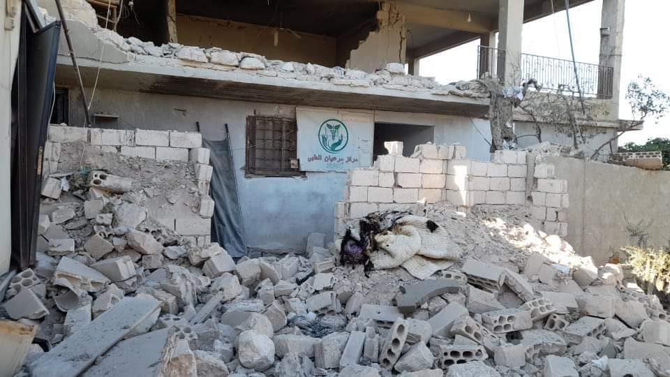 مركز مرعيان الطبي الذي تعرض للقصف بقذائف كراسنوبول -وسائل التواصل