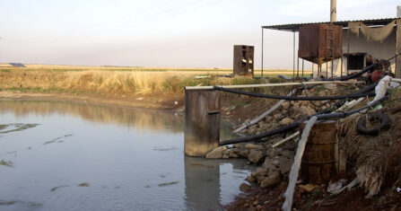 انحسار نهر عفرين بسبب السدود والجفاف