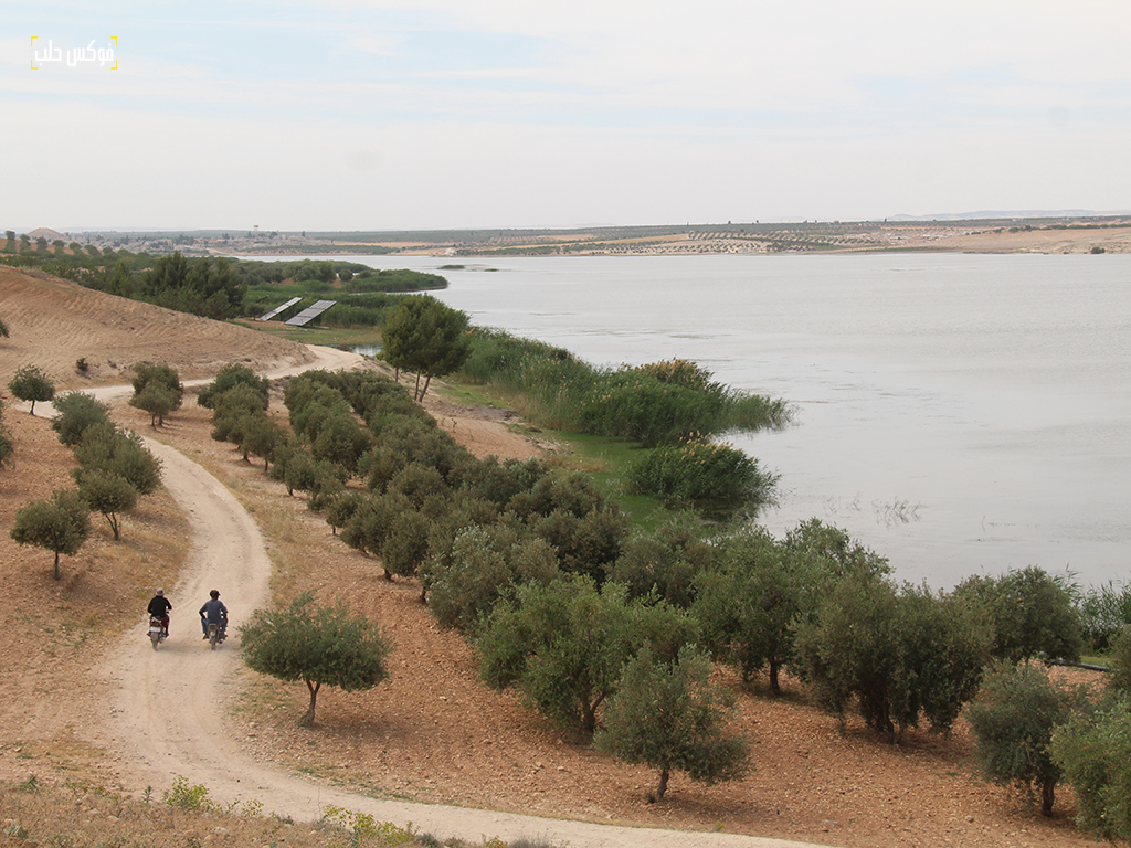 بحيرة سد الساجور في ريف حلب الشرقي، أيار 2025.