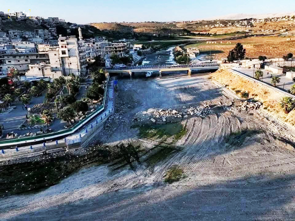 انخفاض حاد في منسوب نهر العاصي، جسر الشغور.