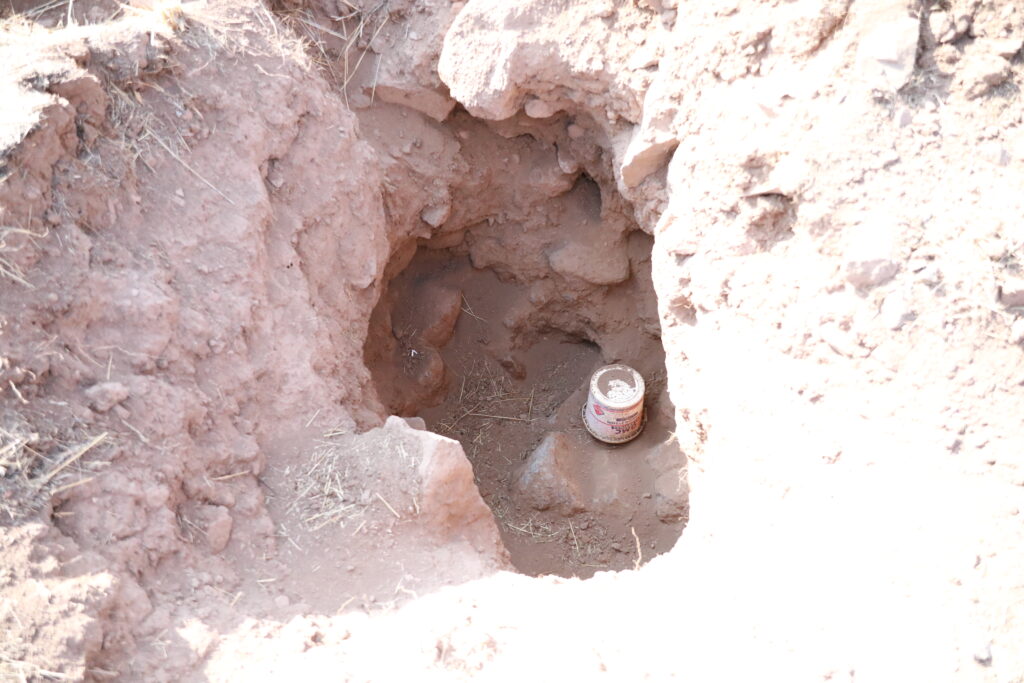 حفرة لشجرة تم اقتلاعها من جذورها، مدينة السويداء.